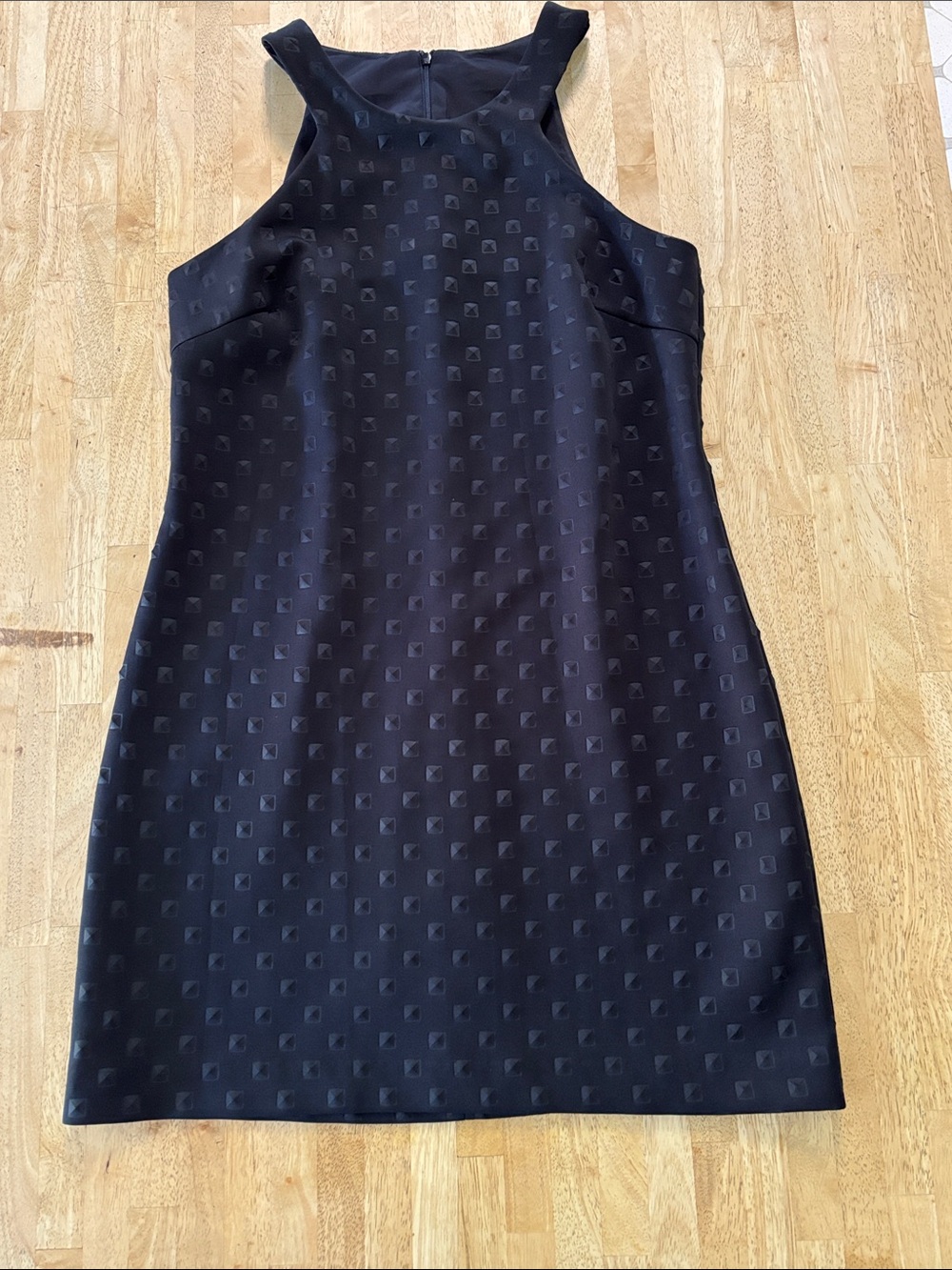 Trina Turk Navy Geometric Halter Mini Dress